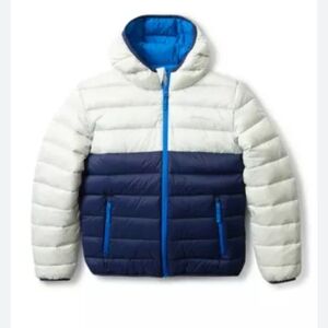 Eddie Bauer Kid's Down Hooded Reversible  Color Block Size M  10-12